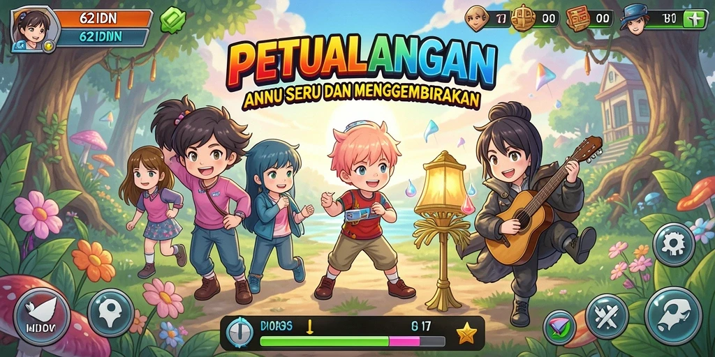 Tampilan gameplay menakjubkan dari 62IDN dengan karakter Anime.