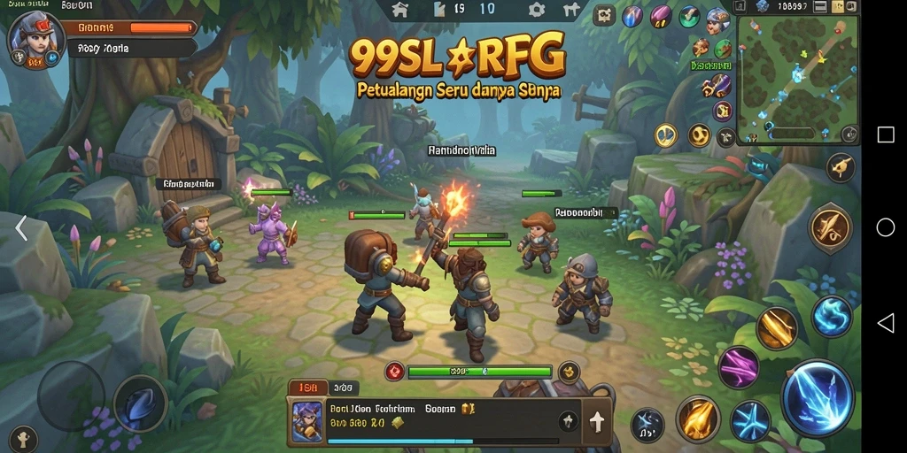Tangkapan layar 99SL menunjukkan aksi seru di dunia RPG.