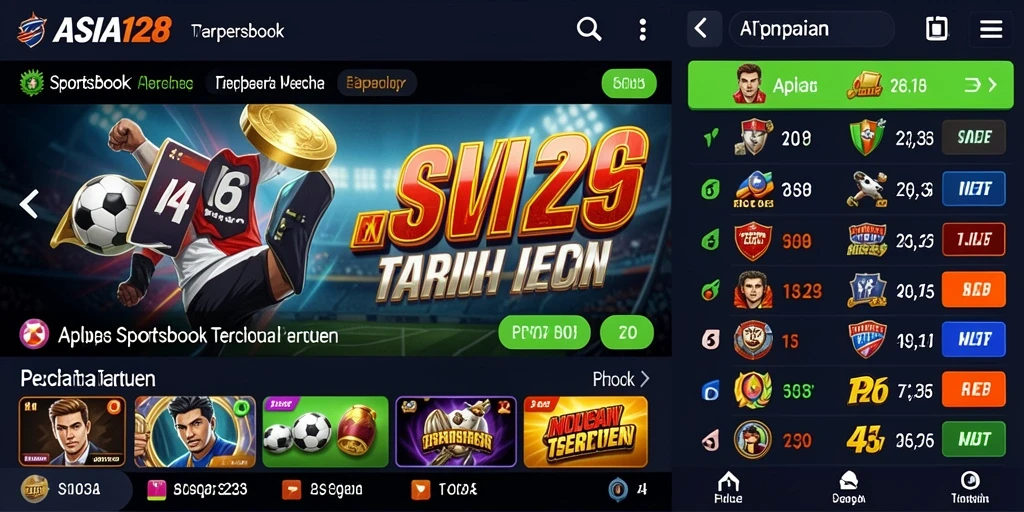 Screenshot utama ASIA128 menampilkan antarmuka taruhan olahraga yang menarik.