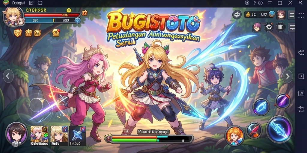 Tangkapan layar dari gameplay <strong>BUGISTOTO</strong> menampilkan pertarungan seru karakter anime.