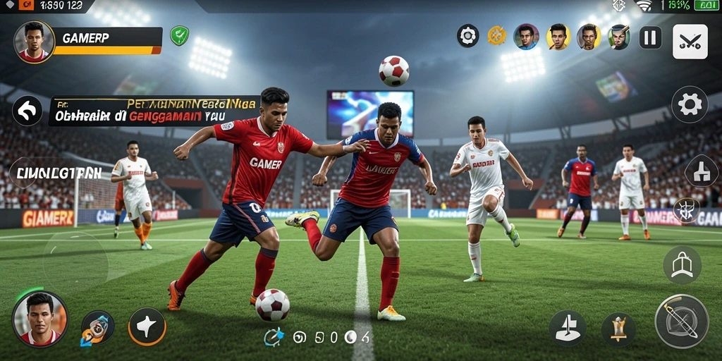 Screenshot GAMERP menunjukkan aksi seru dalam permainan olahraga.