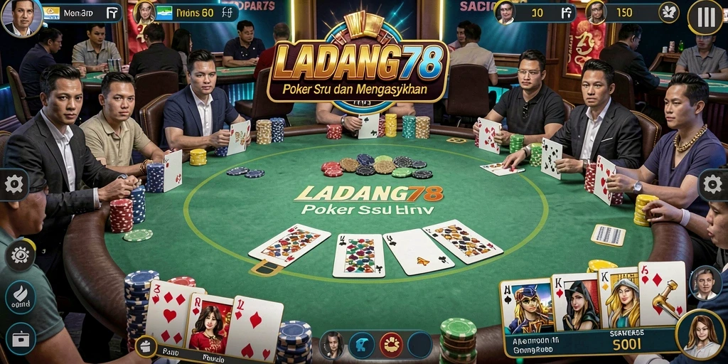 Tampilan menarik dari gameplay Poker di LADANG78.
