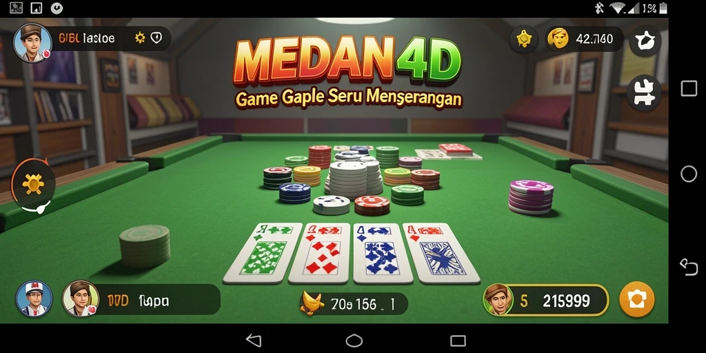 Tampilan gameplay seru dari MEDAN4D saat bermain Gaple.