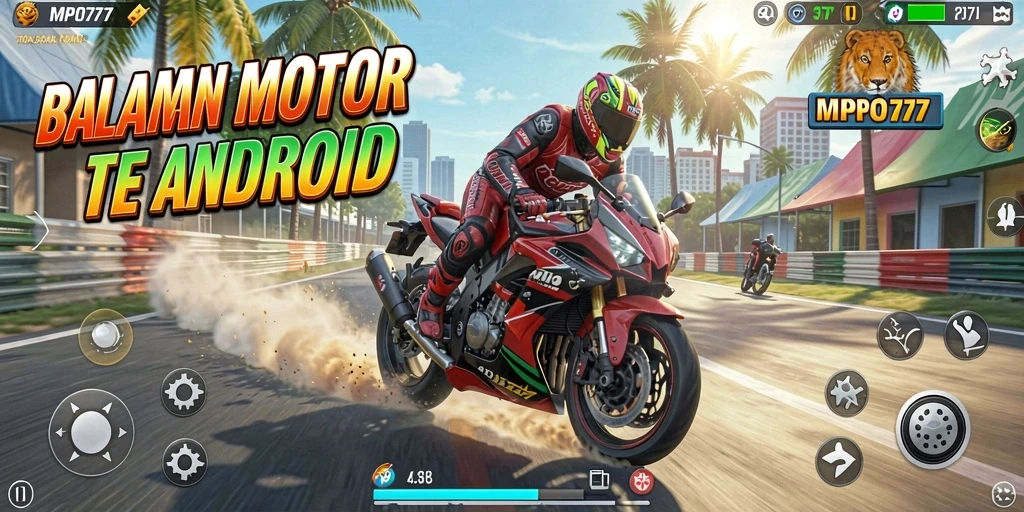 Tampilan gameplay seru dari balapan motor yang kompetitif.
