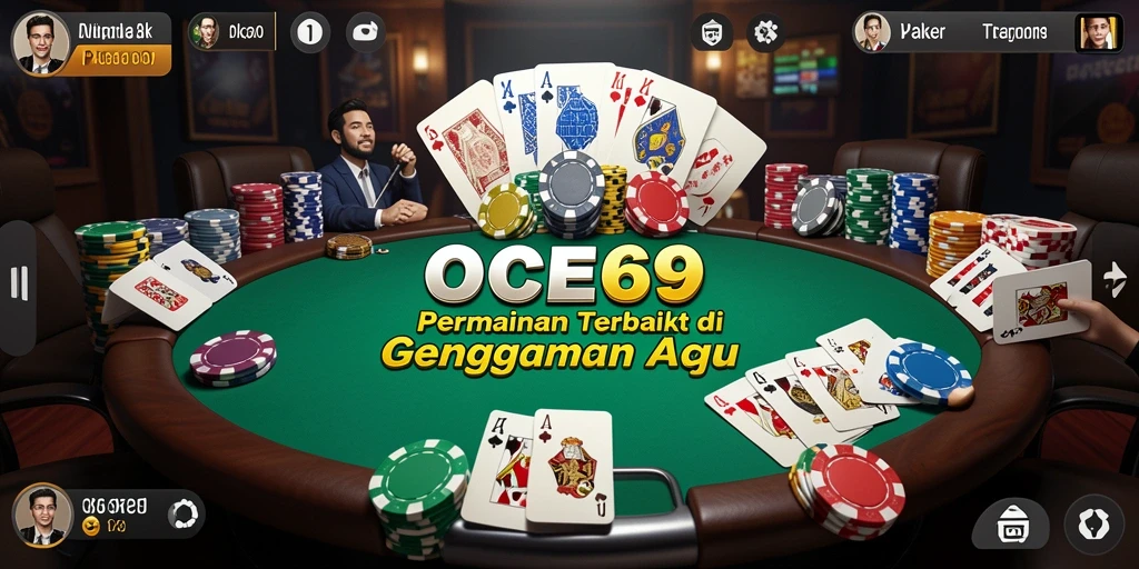 Tampilan gameplay Poker yang seru dan menegangkan di OCE69.