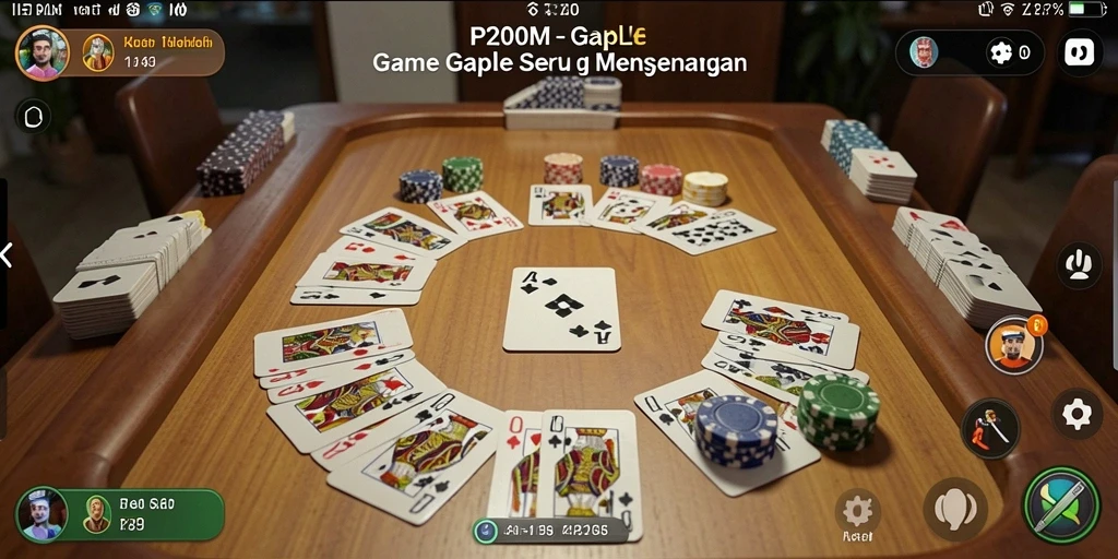 Screenshot P200M menampilkan gameplay Gaple yang seru dan menantang.