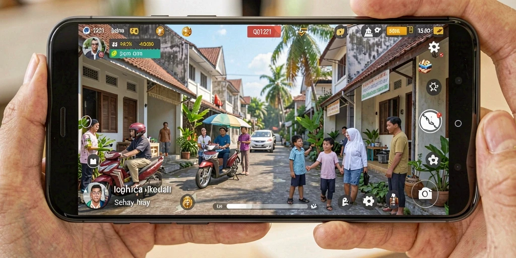 Tangkapan layar dari gameplay QQ1221 yang menampilkan interaksi karakter.