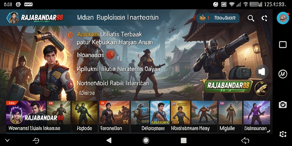 Screenshot utama RAJABANDAR88 menampilkan antarmuka aplikasi yang modern dan intuitif.