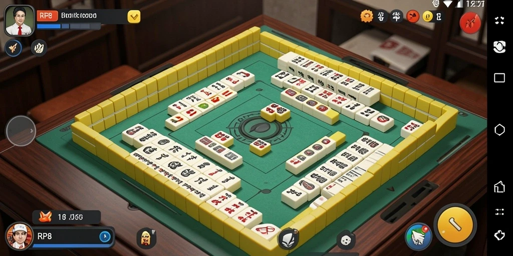 Screenshot gameplay menunjukkan keseruan bermain Mahjong di RP8.