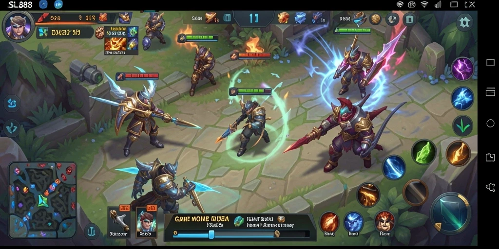 Tampilan gameplay SL888 di arena pertempuran MOBA.