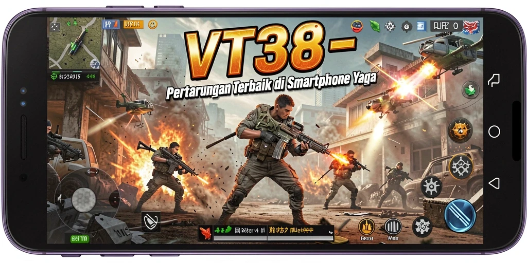 Tampilan gameplay VT38 dengan duel seru antara karakter-karakter kuat.